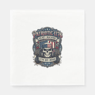 Patriotic 1776 Off Road Skull Monster Truck Heavy Napkins