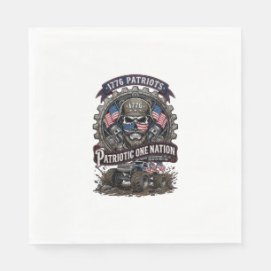Patriotic 1776 Off Road Skull Monster Truck Heavy Napkins