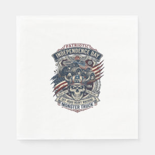Patriotic 1776 Off Road Skull Monster Truck Heavy Napkins