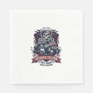 Patriotic 1776 Off Road Skull Monster Truck Heavy Napkins