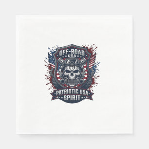 Patriotic 1776 Off Road Skull Monster Truck Heavy Napkins