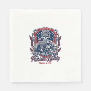 Patriotic 1776 Off Road Skull Monster Truck Heavy Napkins