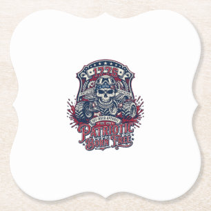 Patriotic 1776 Off Road Skull Monster Truck Heavy Paper Coaster