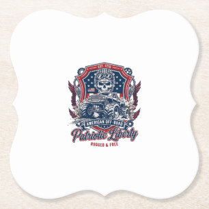 Patriotic 1776 Off Road Skull Monster Truck Heavy Paper Coaster