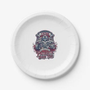 Patriotic 1776 Off Road Skull Monster Truck Heavy Paper Plates