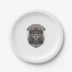 Patriotic 1776 Off Road Skull Monster Truck Heavy Paper Plates