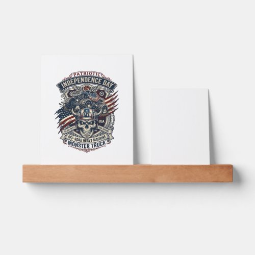 Patriotic 1776 Off Road Skull Monster Truck Heavy Picture Ledge