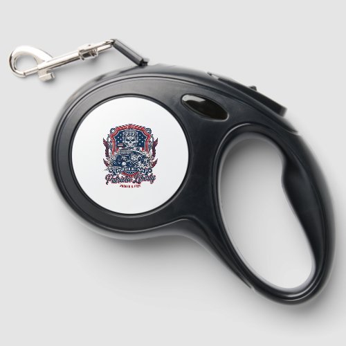 Patriotic 1776 Off Road Skull Monster Truck Heavy  Retractable Pet Leash