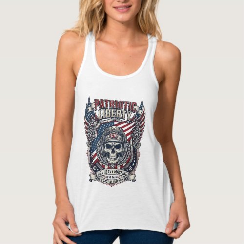 Patriotic 1776 Off Road Skull Monster Truck Heavy  Tank Top