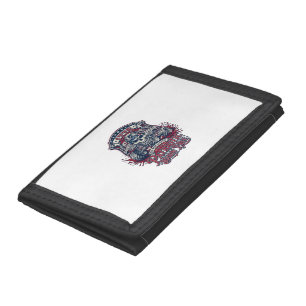 Patriotic 1776 Off Road Skull Monster Truck Heavy Tri-fold Wallet
