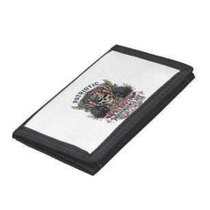 Patriotic 1776 Off Road Skull Monster Truck Heavy  Trifold Wallet