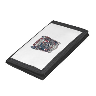 Patriotic 1776 Off Road Skull Monster Truck Heavy  Trifold Wallet