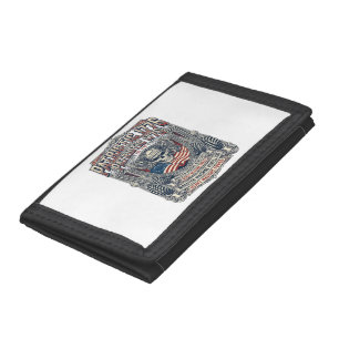 Patriotic 1776 Off Road Skull Monster Truck Heavy  Trifold Wallet