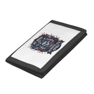 Patriotic 1776 Off Road Skull Monster Truck Heavy  Trifold Wallet