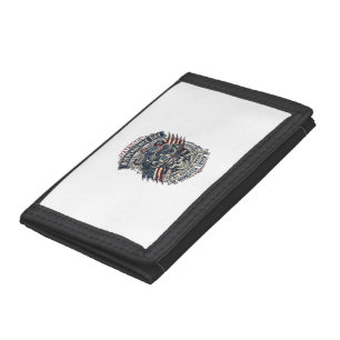 Patriotic 1776 Off Road Skull Monster Truck Heavy Trifold Wallet