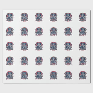 Patriotic 1776 Off Road Skull Monster Truck Heavy Wrapping Paper