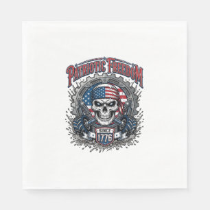 Patriotic 1776 Off Road Skull Monster Truck Napkins