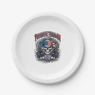 Patriotic 1776 Off Road Skull Monster Truck Paper Plates