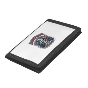 Patriotic 1776 Off Road Skull Monster Truck Trifold Wallet