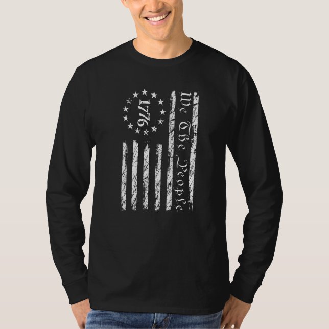 Patriotic 1776 We The People USA American Flag 4th T-Shirt (Front)