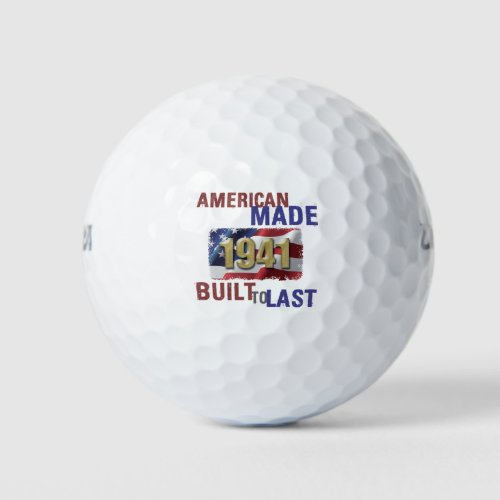Patriotic 1941 80th Birthday Golf Balls