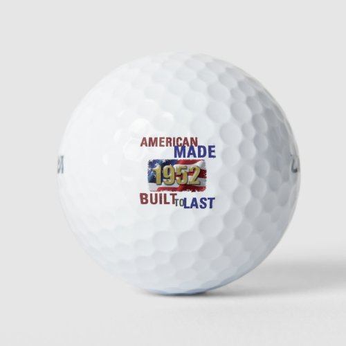 Patriotic 1952 70th Birthday Golf Balls