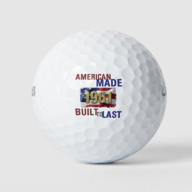 Patriotic 1961 60th Birthday Golf Balls (Front)