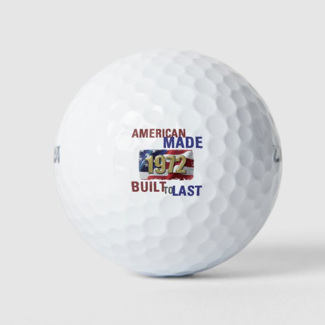 Patriotic 1972 50th Birthday Golf Balls (Front)