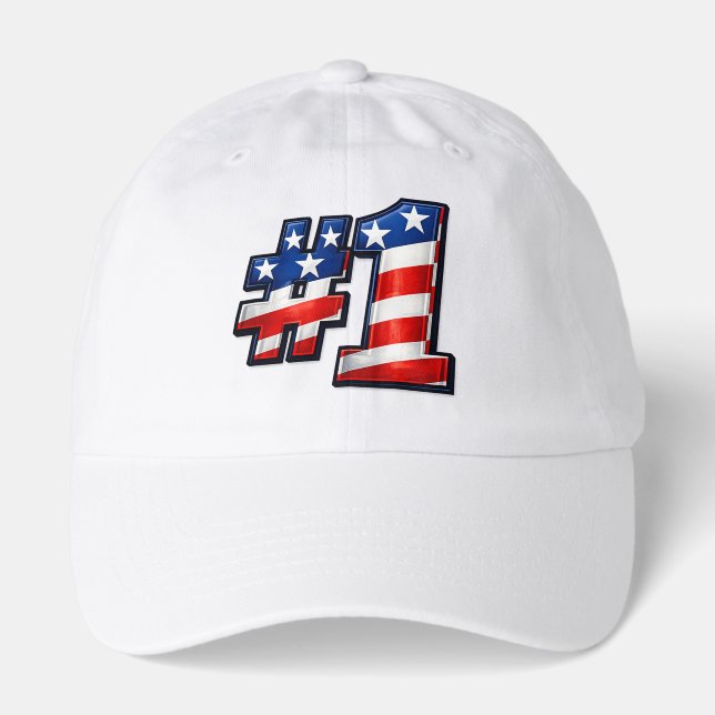 Patriotic #1 Flag Design Hat (Front)