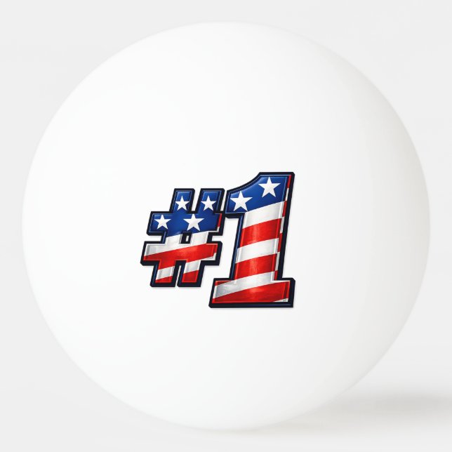 Patriotic #1 Flag Design Ping Pong Ball (Front)