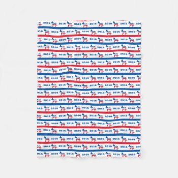 Patriotic 2016 Democrat Donkey Stripes Fleece Blanket by Campaign20XX at Zazzle