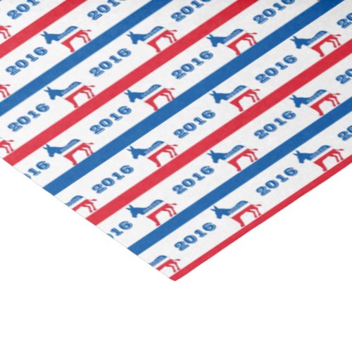 Patriotic 2016 Democrat Donkey Stripes Tissue Paper