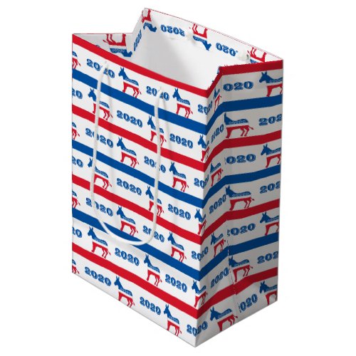 Patriotic 2020 Democrat Donkey Stripes Medium Gift Bag