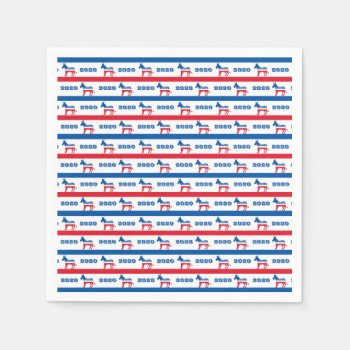 Patriotic 2020 Democrat Donkey Stripes Paper Napkins by Campaign20XX at Zazzle