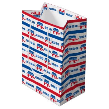 Patriotic 2020 Republican Elephant Stripes Medium Gift Bag by Campaign20XX at Zazzle