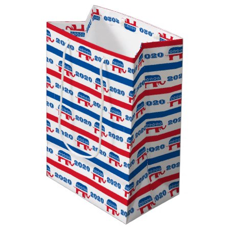 Patriotic 2020 Republican Elephant Stripes Medium Gift Bag