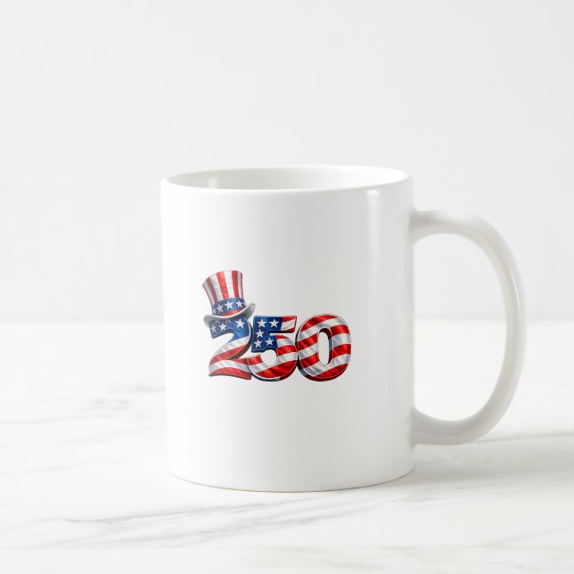 Patriotic 250 Uncle Sam Hat Coffee Mug (Right)