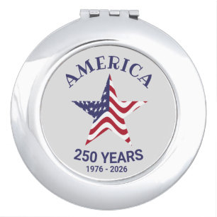 Patriotic 250 Year American Flag Compact Mirror