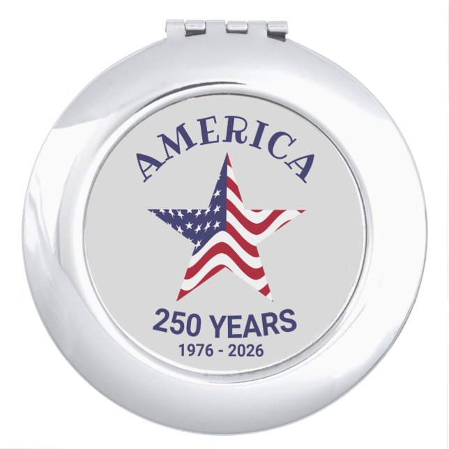 Patriotic 250 Year American Flag Compact Mirror (Front)