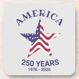 Patriotic 250 Year American Flag Drink Coaster
