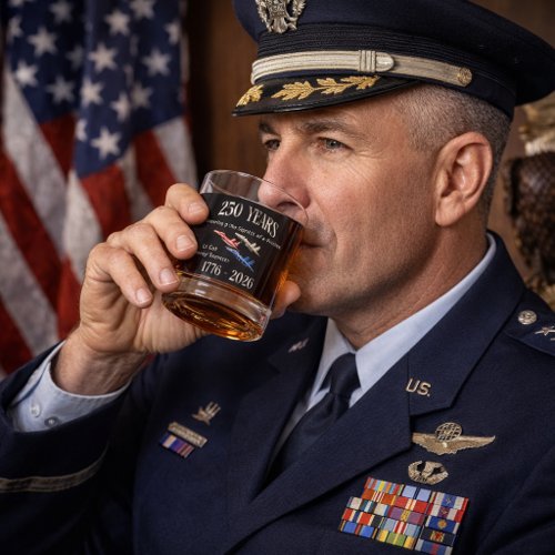 Patriotic 250‑Year Tribute Design  Whiskey Glass