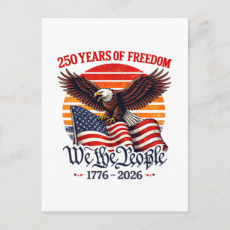 Patriotic 250 years freedom eagle  postcard