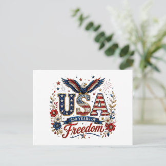 Patriotic 250 years July Fourth  Postcard