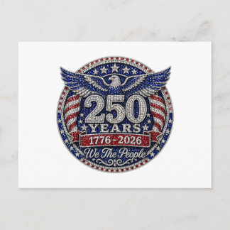 Patriotic 250 years July Fourth  Postcard