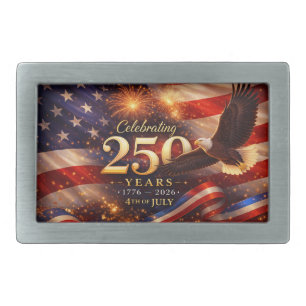 Patriotic 250th Anniversary Belt Buckle