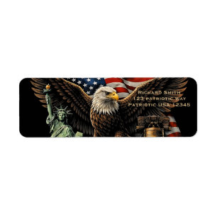 Patriotic 250th Anniversary Eagle Art Label