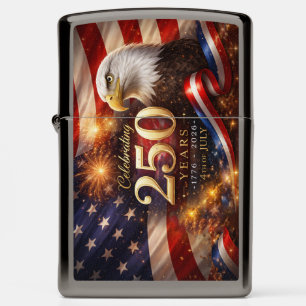 Patriotic 250th Anniversary Eagle & Fireworks Zippo Lighter
