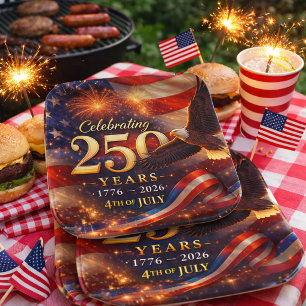 Patriotic 250th Anniversary Paper Plates