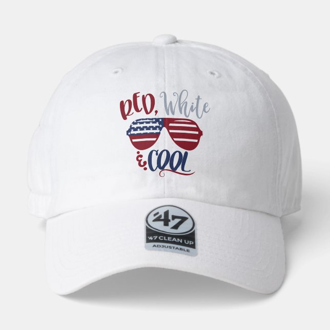Patriotic 47 Hat - Red White Blue Aviator Design (Front)