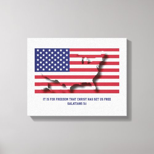Patriotic 4th July American Flag Canvas Print